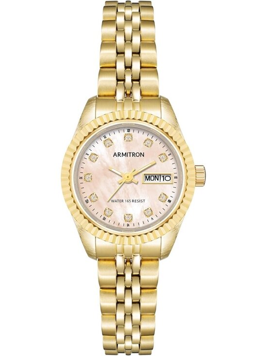 Armitron Accessories - Armitron Women's Gold Pink Genuine Crystal Accented Bracelet Round Luxury Watch